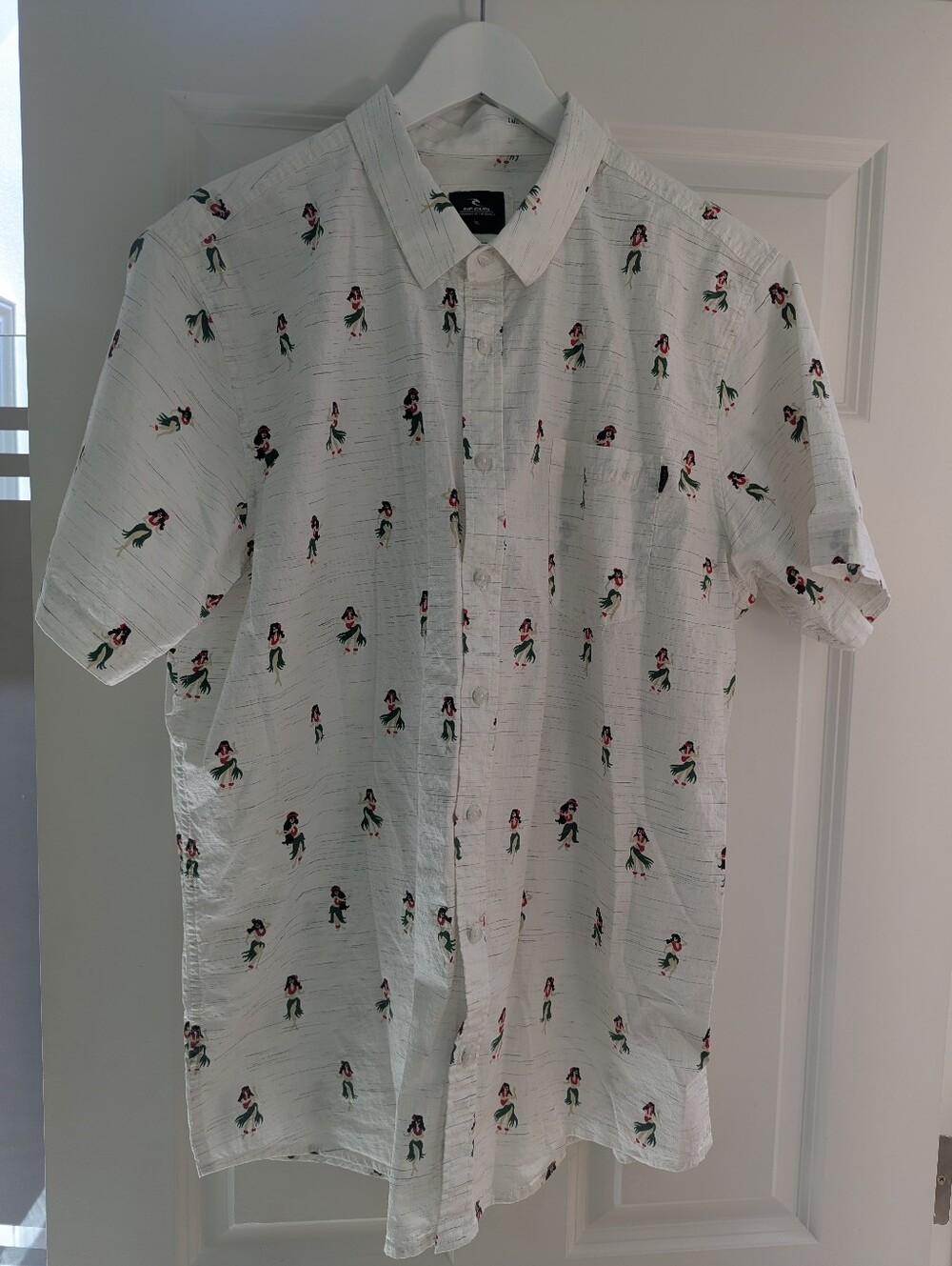 Ripcurl Men's Hula Girl Button Up Short Sleeve Shirt